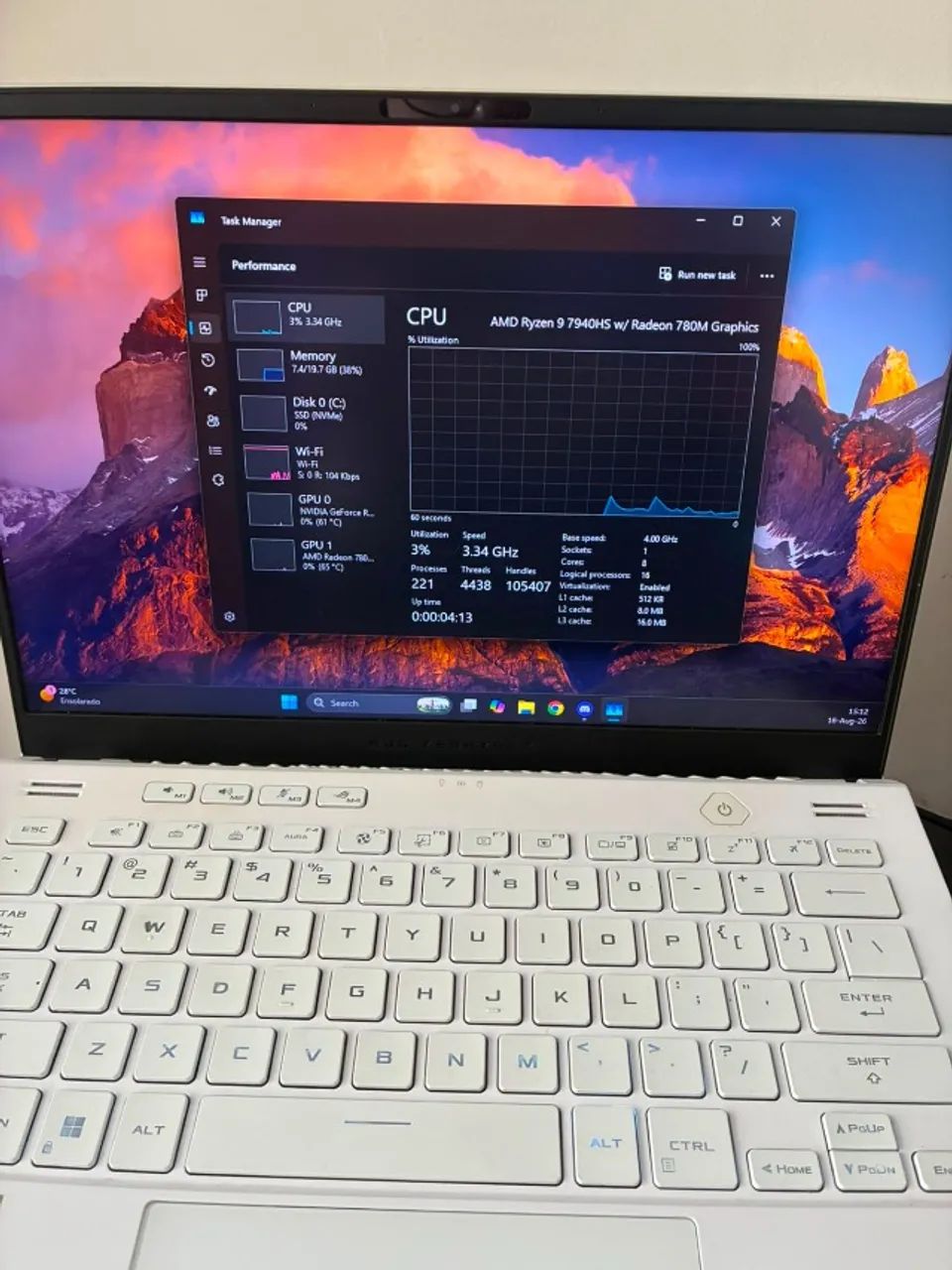 Notebook Asus ROG Zephyrus G14 - RTX 4060, Ryzen 9, 24gb RAM DDR5 - Foto 4