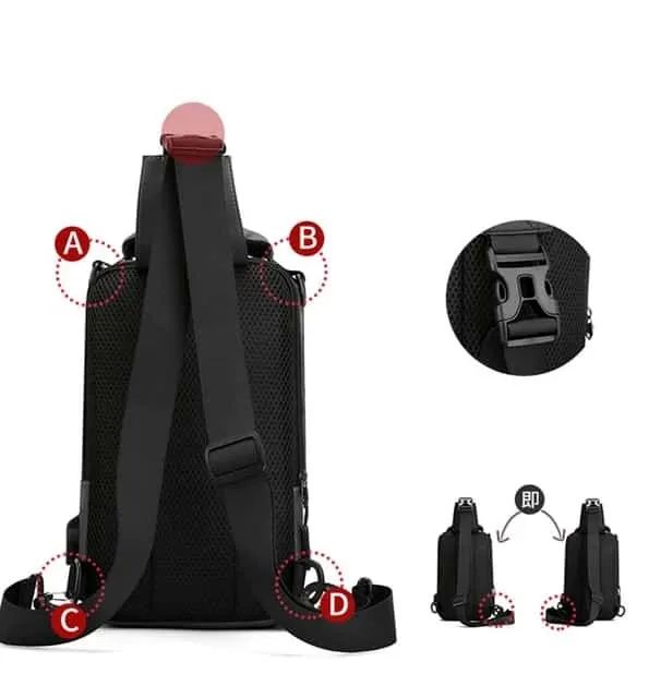 Bolsa de Ombro, Transversal e Mochila Impermeavel com Cabo USB - Foto 4
