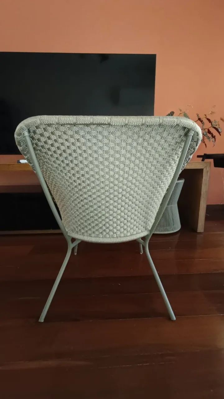 Poltrona decorativa em fibra trançada - Foto 3