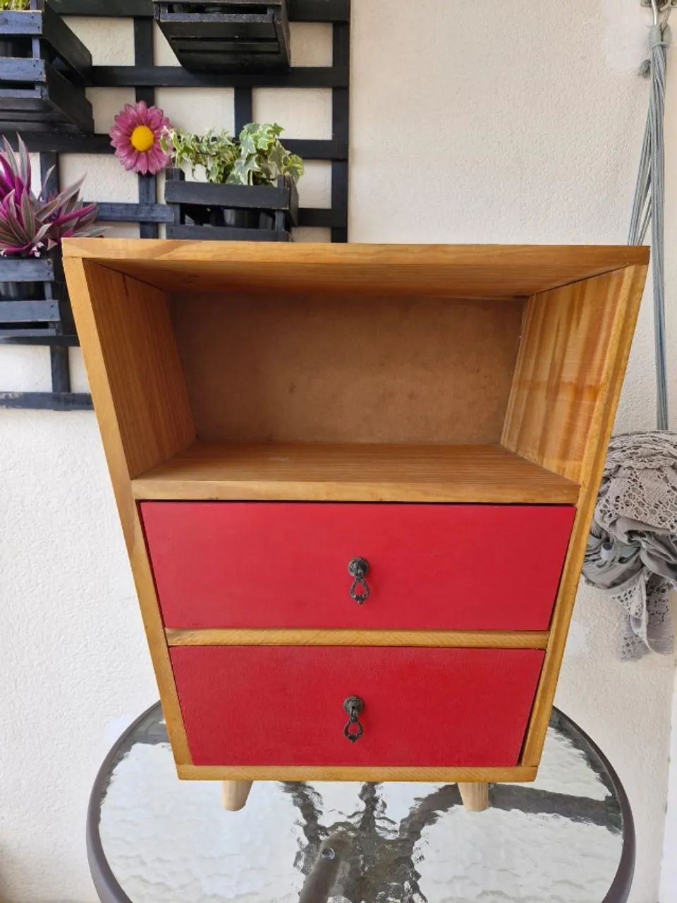 Criado mudo 2 gavetas (madeira Linus) - Foto 5