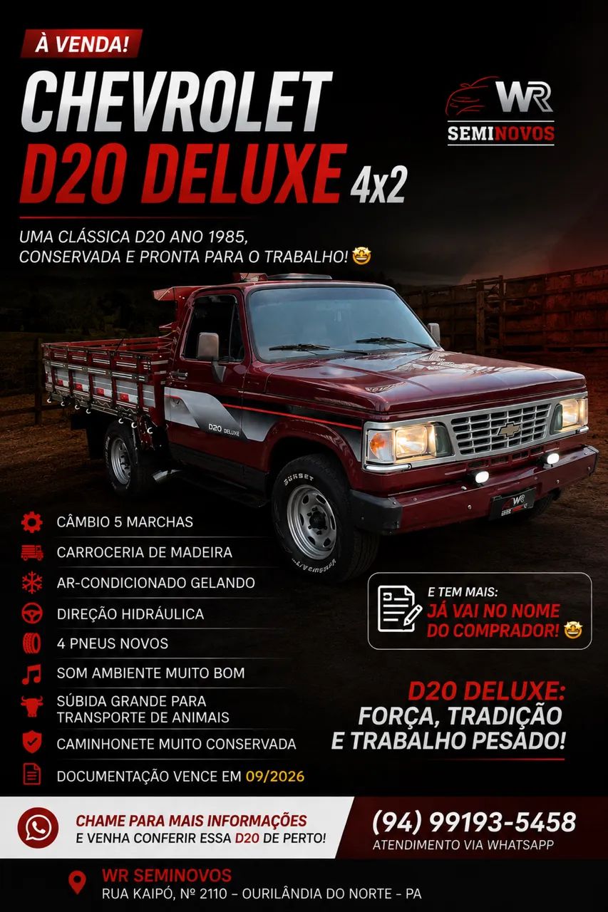Chevrolet D-20 S / Luxe 3.9/4.0 Diesel 1985