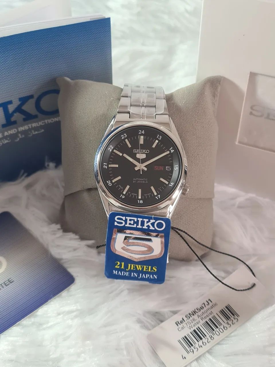 RELÓGIO SEIKO AUTOMÁTICO - FABRICADO NO JAPÃO - CAIXA E DOCUMENTOS  - Foto 4