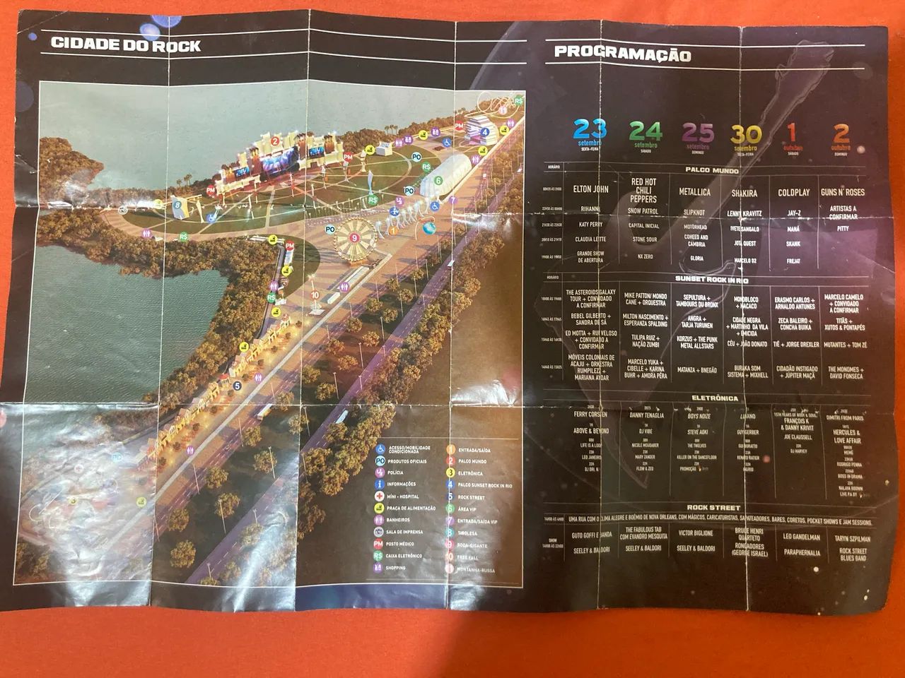 Folder Oficial Rock in Rio 2011 - Mapa Cidade do Rock + Programação de Shows - Foto 2