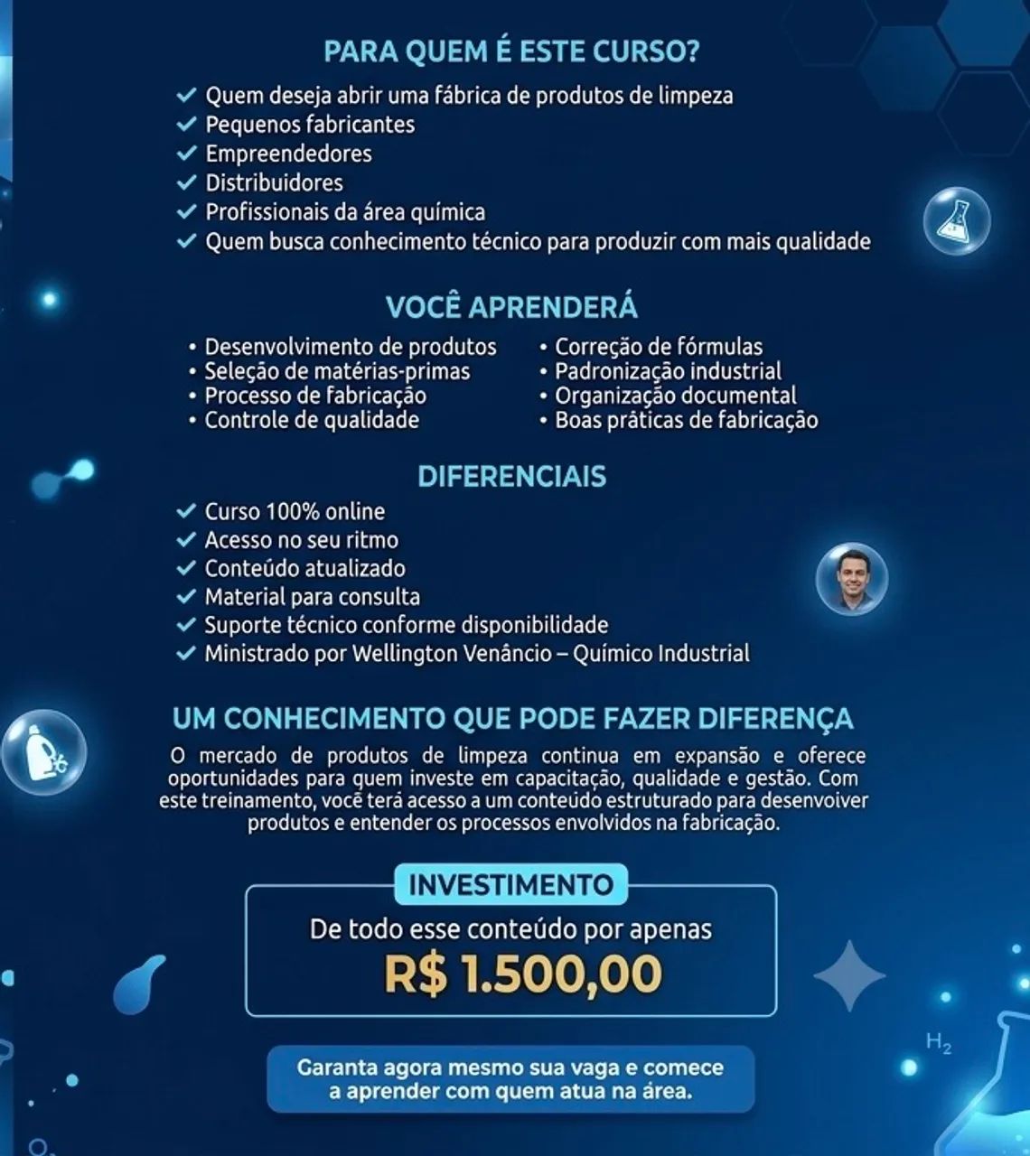 Curso completo de como Fabricar produtos de limpeza - Foto 4