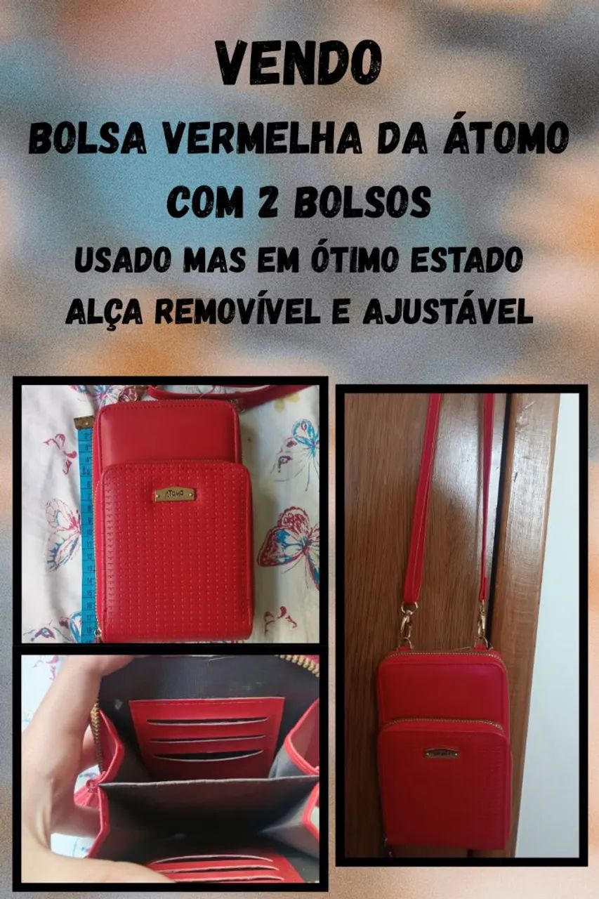 Bolsa Vermelha Carmesim 