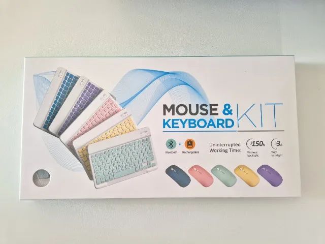 Kit mouse e teclado bluetooth para tablet 
