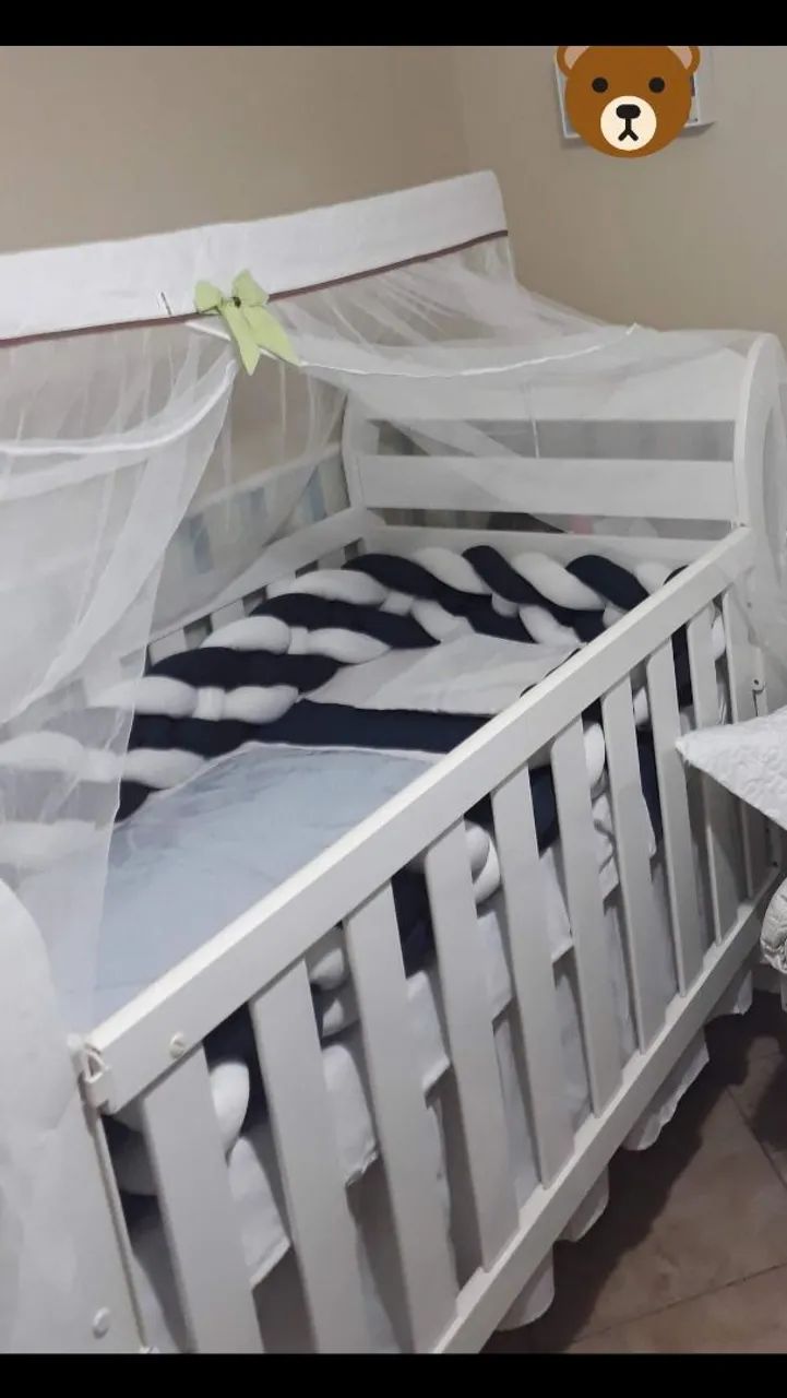 Protetor de Cama/Berço Trançado, 4 Pontas. 4Metros