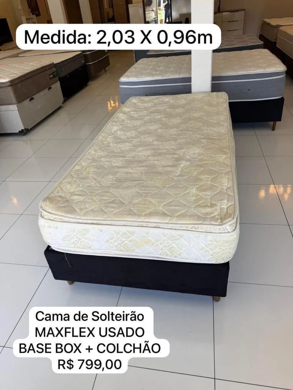 Colchão de Solteirão 2,03 x 0,96m MAXFLEX - Entrego! 