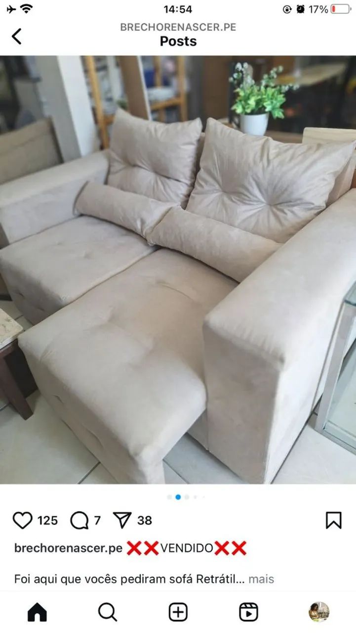 Sofa Retrátil 1,60cm de fábrica 