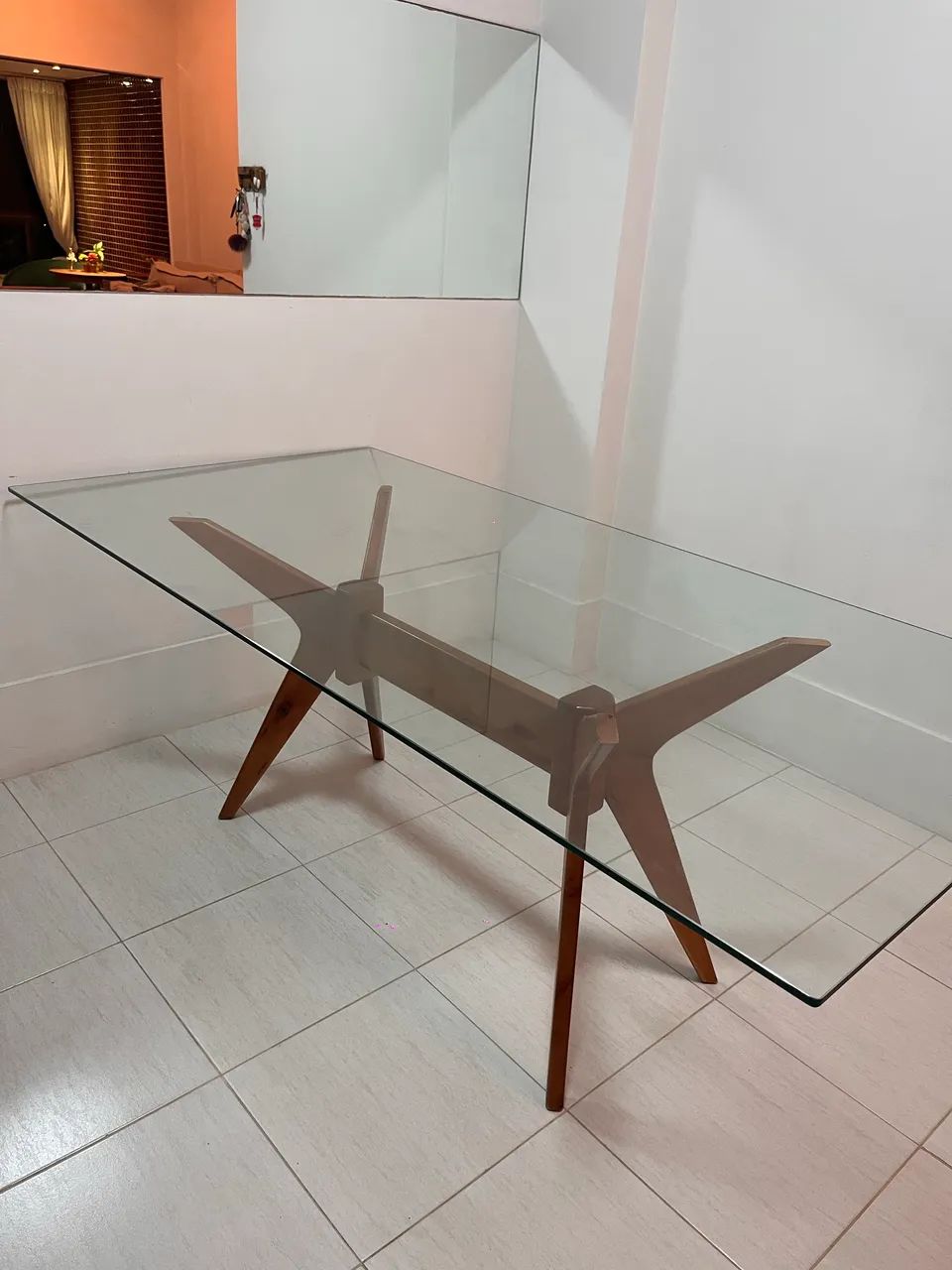 Mesa em madeira e vidro  - Foto 3