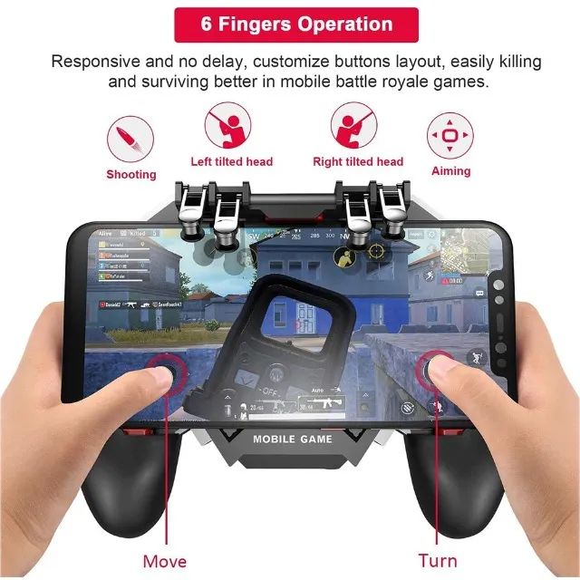 Gamepad ak77 com 4 gatilhos e cooler para celular - Foto 4
