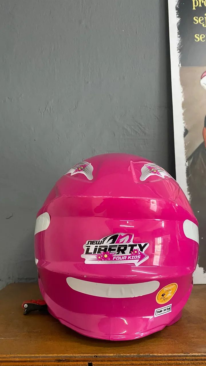 Capacete de moto infantil rosa  - Foto 2
