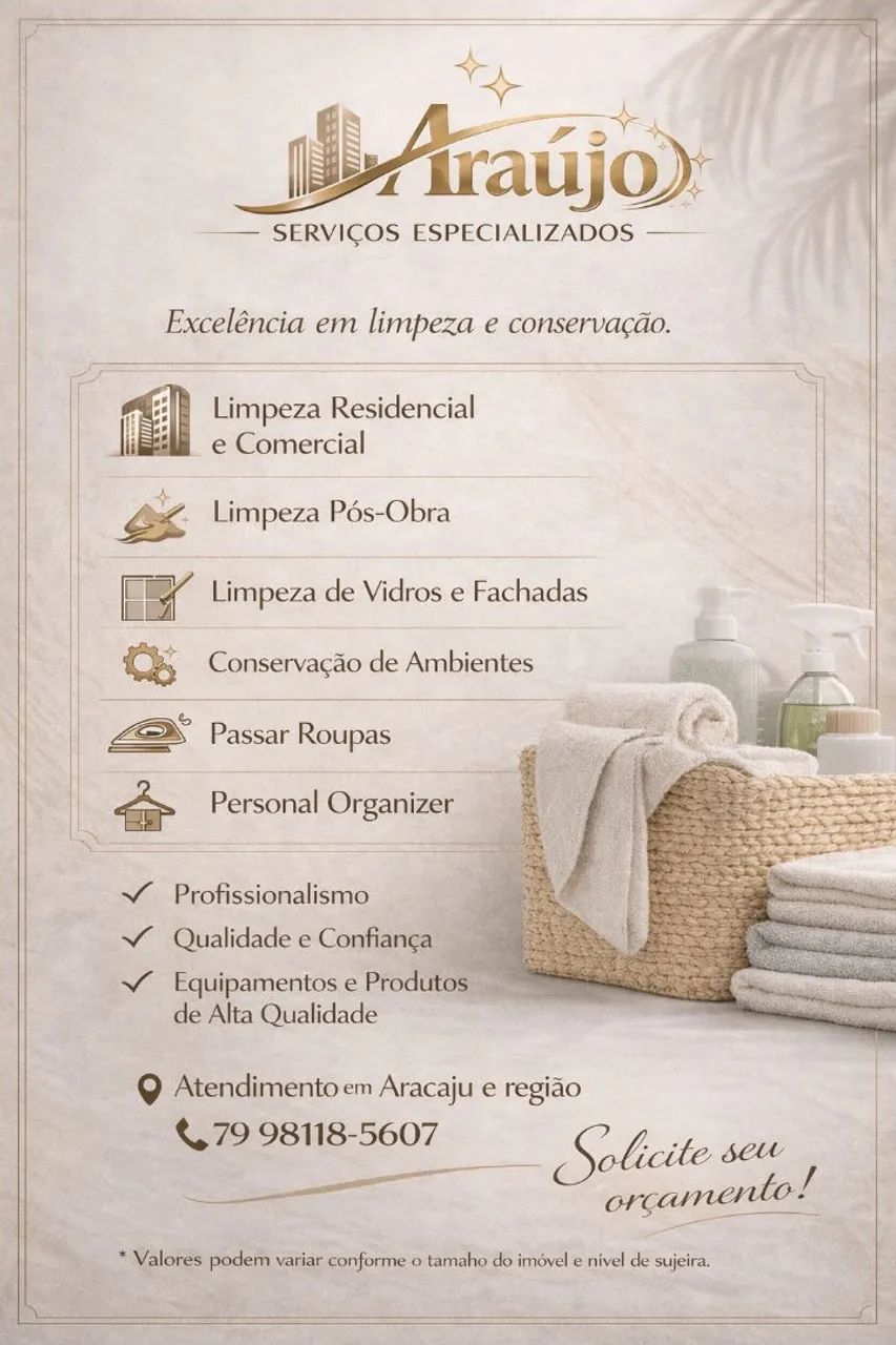 Serviços de limpeza residencial, predial e empresarial .  Serviço de babá, passadeira 