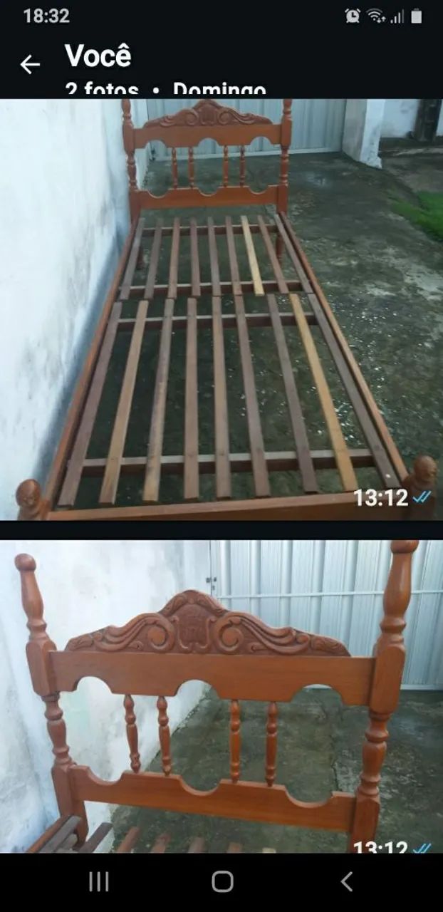 Vendo cama de solteiro cerejeira 