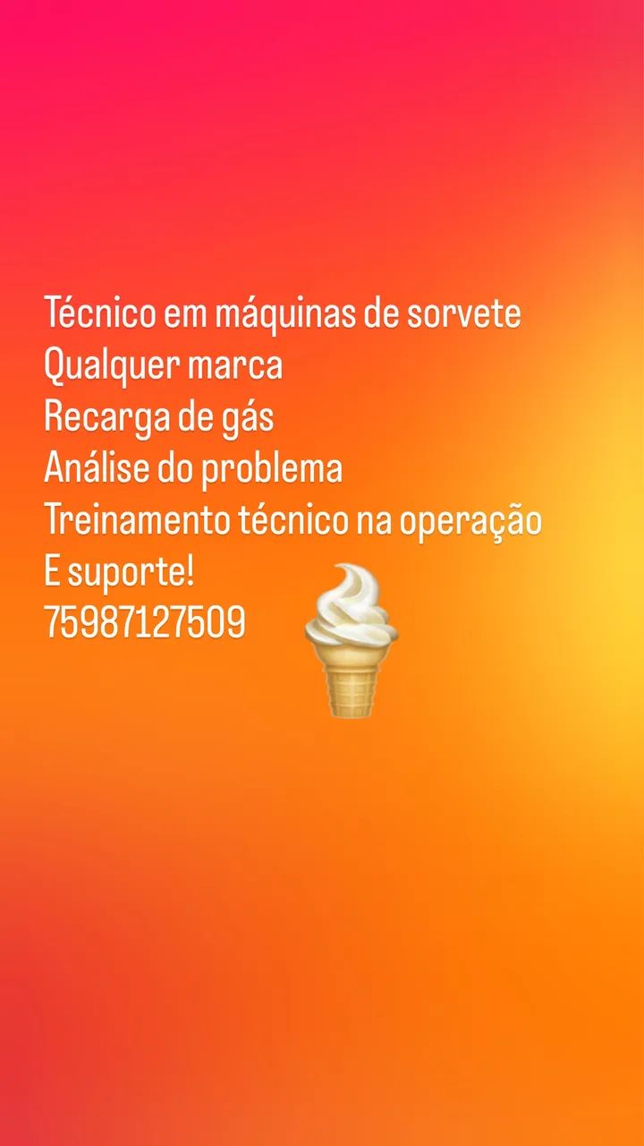 Técnico em máquinas de sorvete 