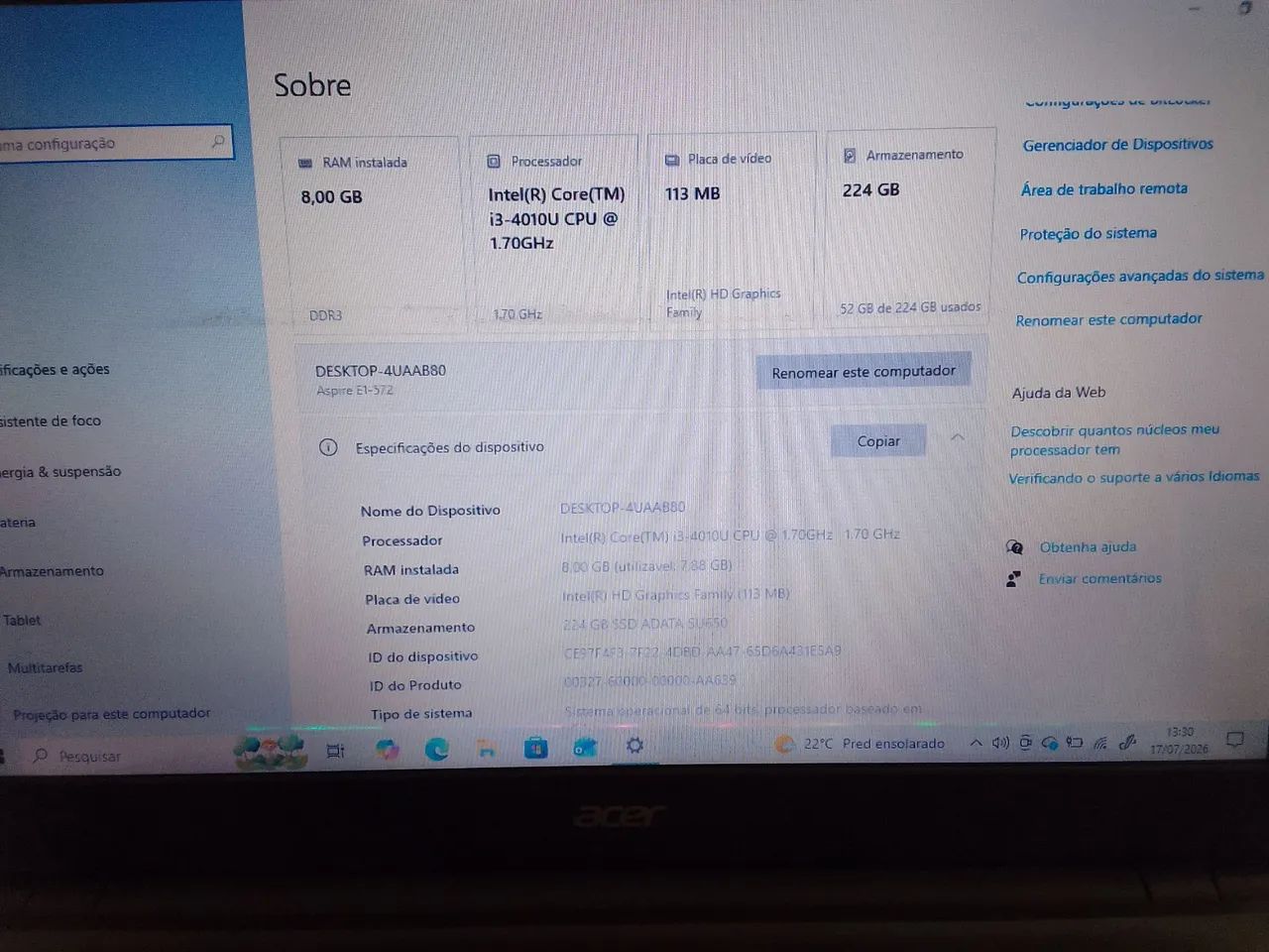 notebook  acer com 8 GB - Foto 5