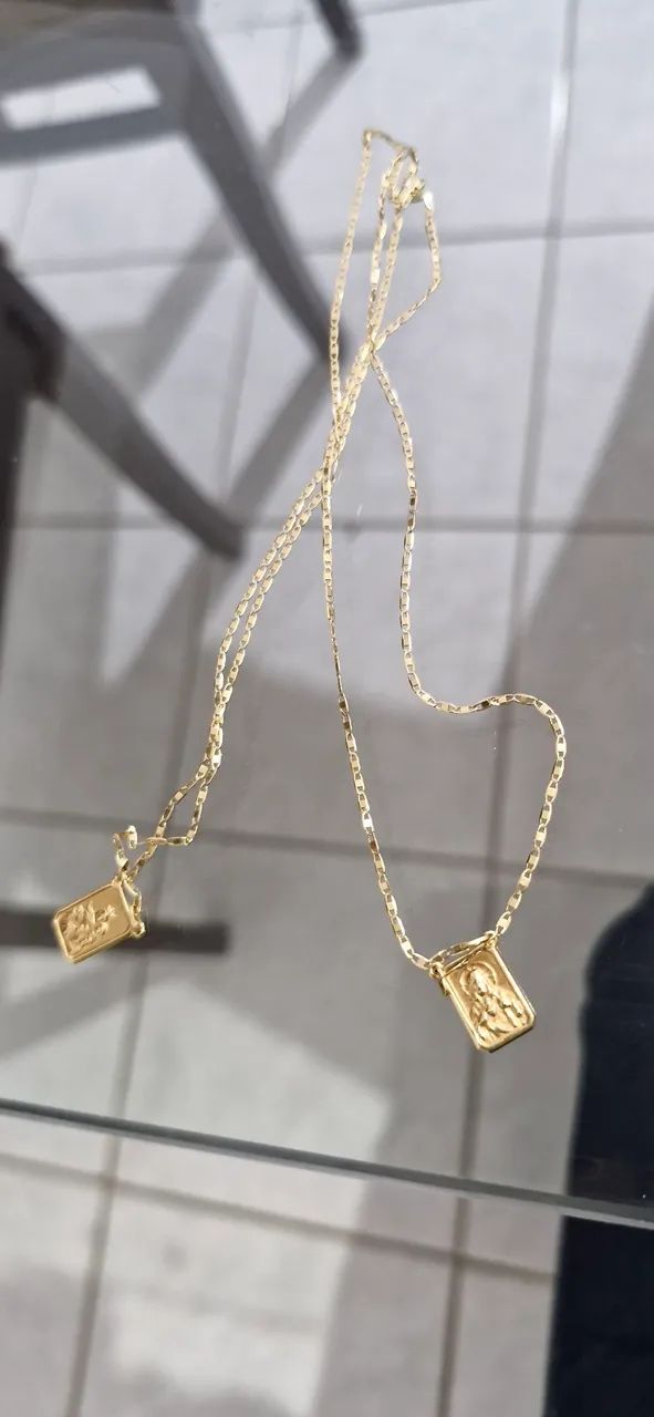 CORRENTE ESCAPULÁRIO PIASTRINE 60CM OURO 18K - Foto 2