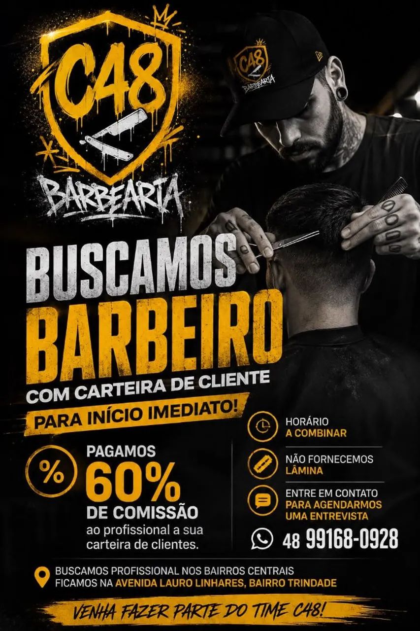  Contrata barbeiro Oportunidade barbearia 