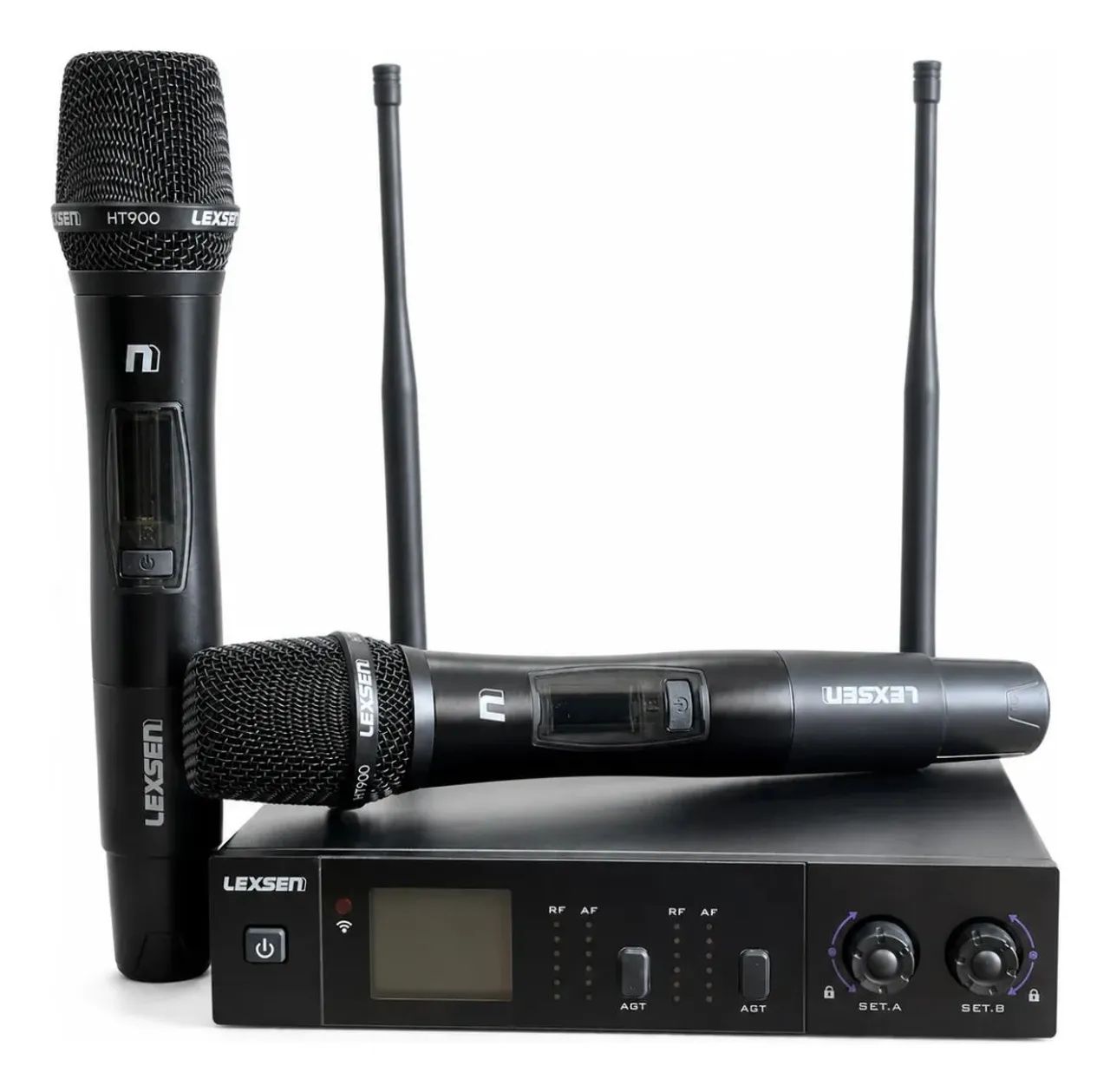 Microfone sem Fio Duplo Lexsen NXS902C HT2 Recarregável 