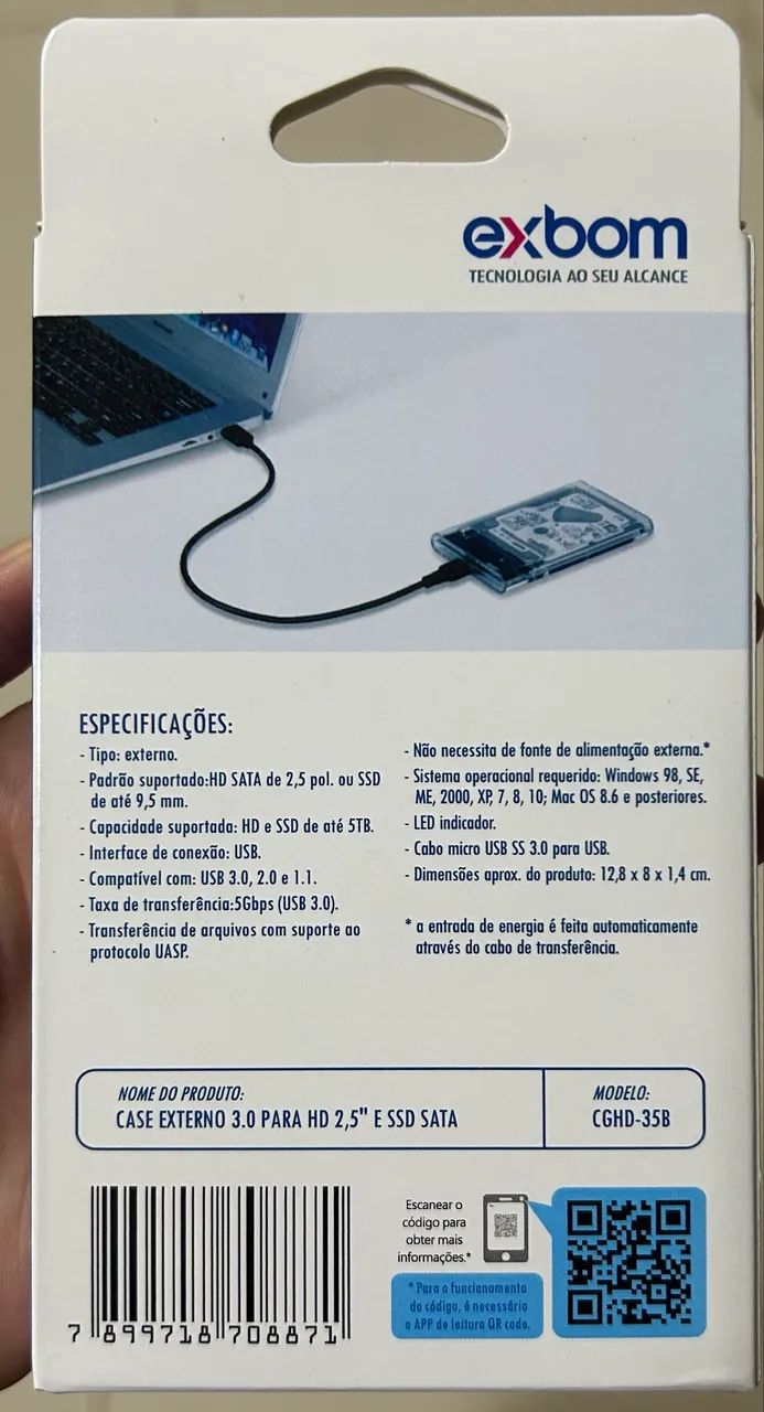 CASE EXTERNO 3.0 PARA HD 2,5" E SSD SATA - Foto 3