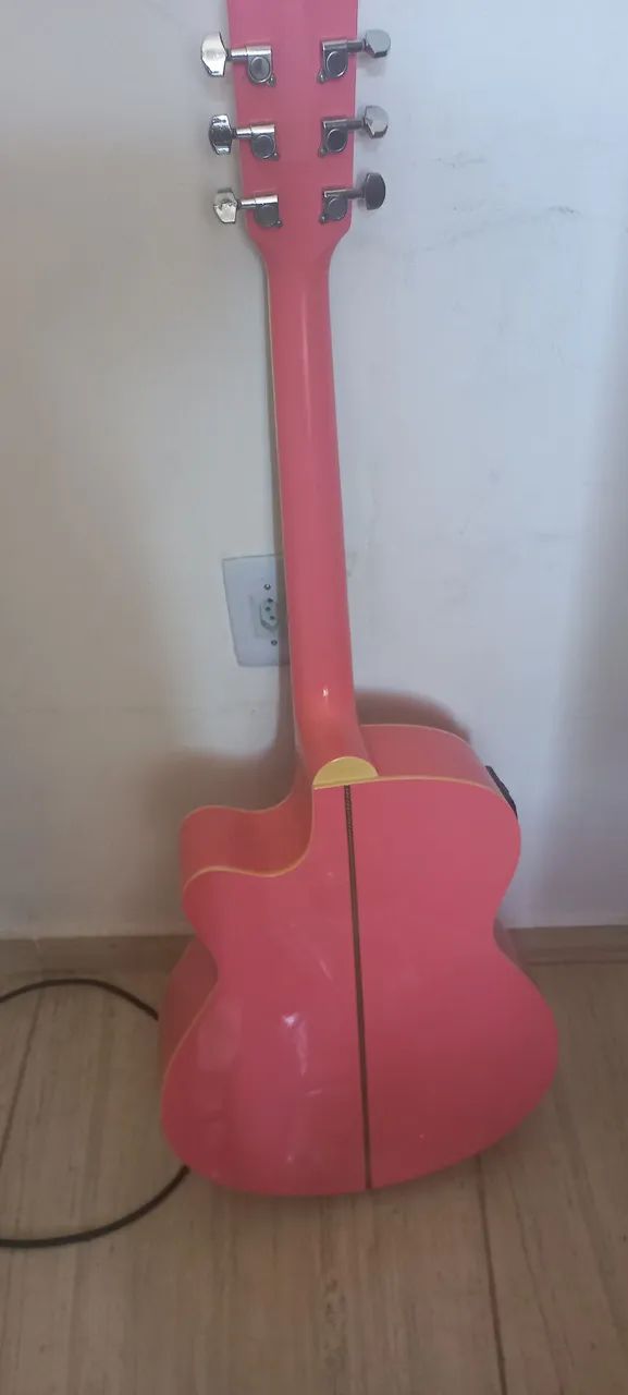 Violão eletrônico  Tagima rosa - Foto 3