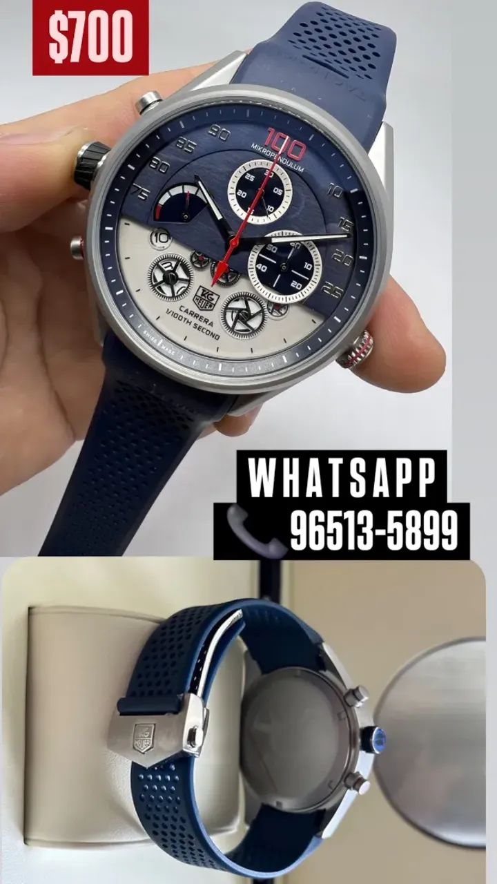 Relógio TAG HEUER CARRERA MIKRO PENDULUM PULSEIRA AZUL  - Foto 3