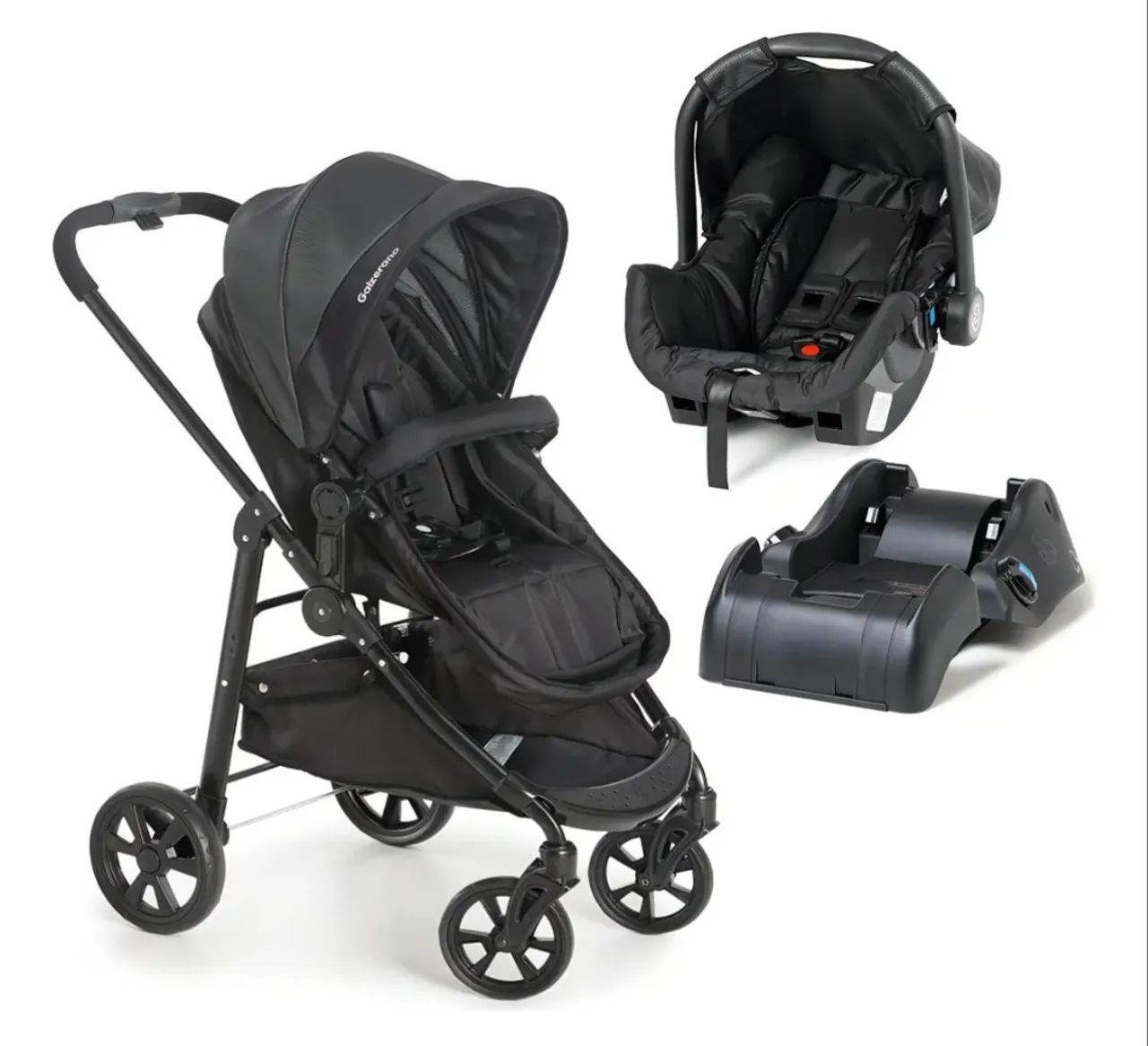Carrinho para bebê mais bebê conforto e suporte  - Foto 5