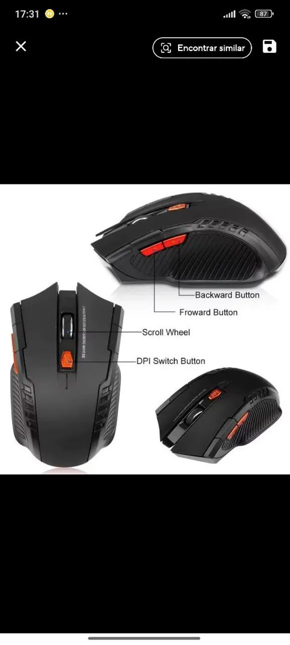 Mouse gamer sem fio 