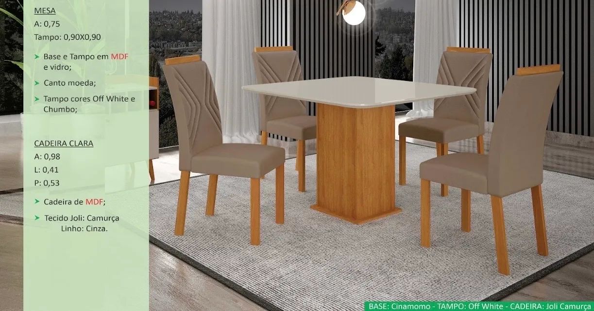 Mesa de Jantar 4/Cadeiras