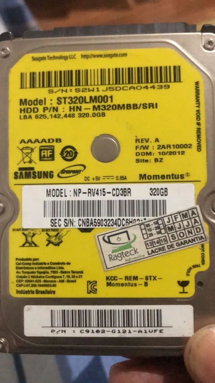 HDs 320GB SATA Slim para Notebook - Testados e Funcionando Perfeitamente442876569647861761