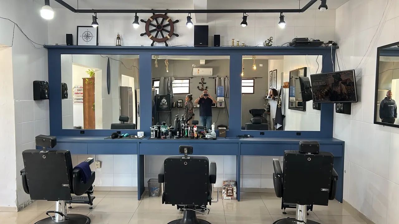 Bancada barbearia salão 