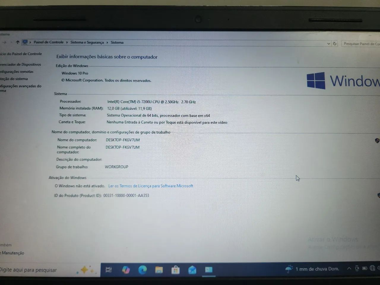 Notebook Dell I5 - 12GB + SSD 240GB