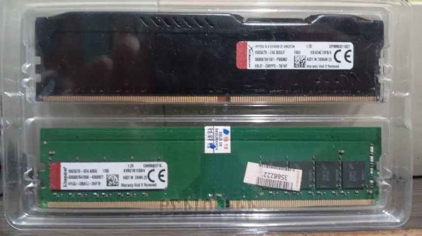 Kit 8GB RAM DDR4 (2x4GB) - 1x HyperX Fury + 1x Kingston ValueRAM - Foto 2