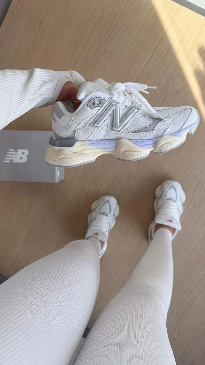 Tênis New balance 9060 Sintético Branco/cinza  - Foto 4