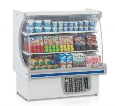 Balcão refrigerado para bebidas e laticínios
