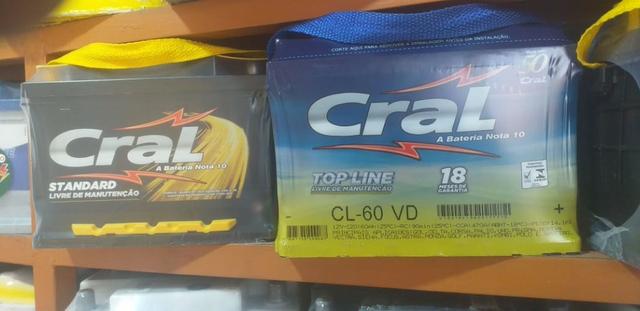 Baterias Cral 60ah, com 18 meses Garantia
