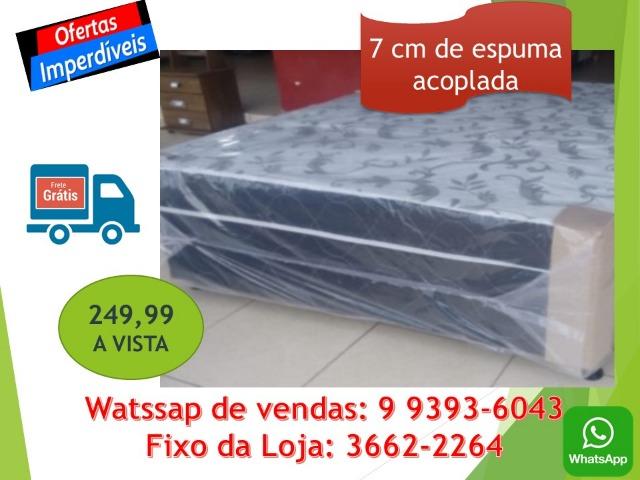 Cama box casal 7 cm de espuma +++Frete Gratis