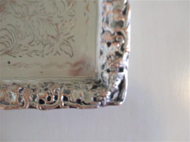 Bandeja prata 90 cinzelada trabalhada antiga - antique - leia - Foto 5