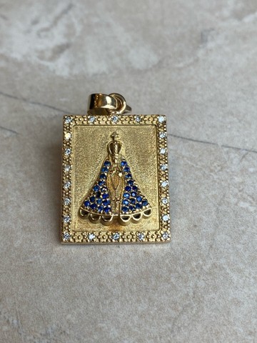 Pingente em Ouro 18K 750 com Safiras e Diamantes - Foto 4