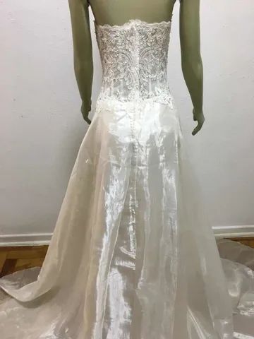 Vestido Noiva Tomara Que Caia Off White  Tam. P Otimo Estado - Foto 6