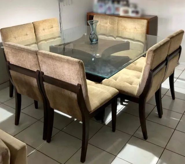 Mesa de Jantar 8 lugares de vidro e MDF em Vitória de Santo Antão, Pernambuco - Foto 2