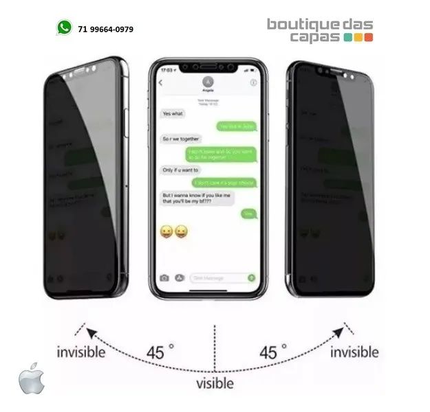 Película vidro ou cerâmica privacidade Compatível com iPhone 16 16 pro 16 Plus 16 pro max - Foto 2