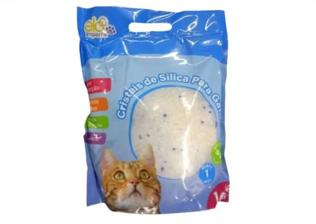 Areia Sanitária Para Gatos Anti Odor Cristais de Sílica Grossa Elo Imports Pet 1,2kg