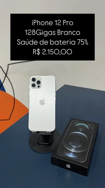 IPhone 12 Pro 128GB Grafite Saúde de bateria 80% Semi Novo | Loja