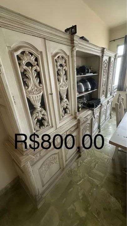 Conjunto de Mesa de Jantar em Madeira, estante e mais  - Foto 2
