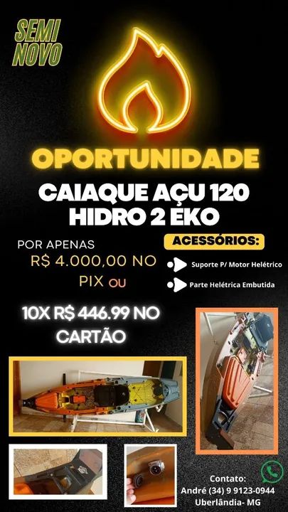 Vendo Caiaque Açu 120 Hidro 2 Eko