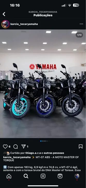 MT 07 Abs 24/25 Emplacamento Grátis capacete - Foto 3