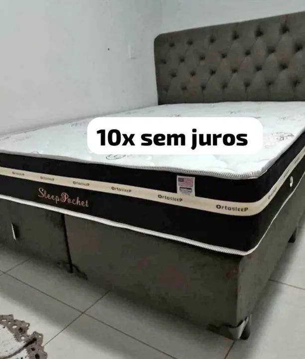 Cama box colchão e base (queen) novo