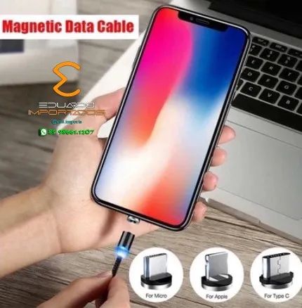 Cabo Carregador Magnético 3 em 1 (TipoC, V8, IOS) - Foto 3