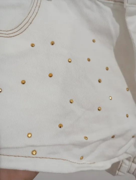  shortinho jeans branco da city blue   - Foto 5